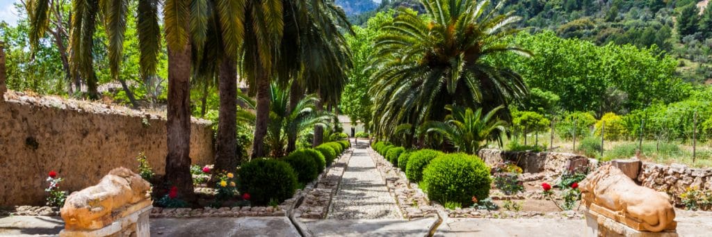 The garden of the jardines de alfabia in Mallorca